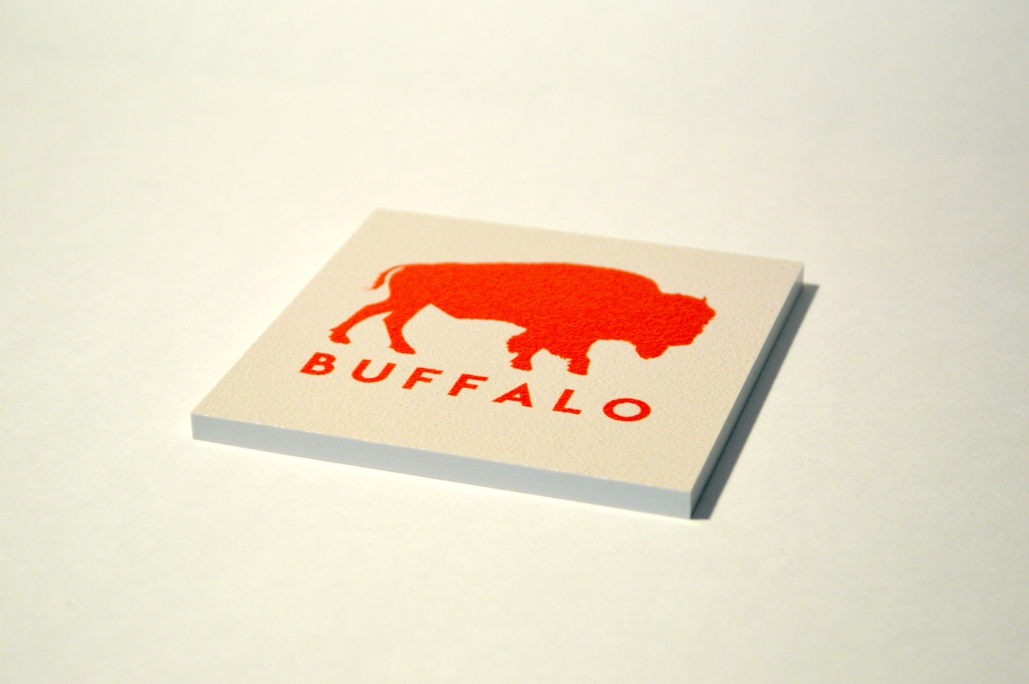 Buffalo Classic Red Square Coaster Designed and Handcrafted in Buffalo NY