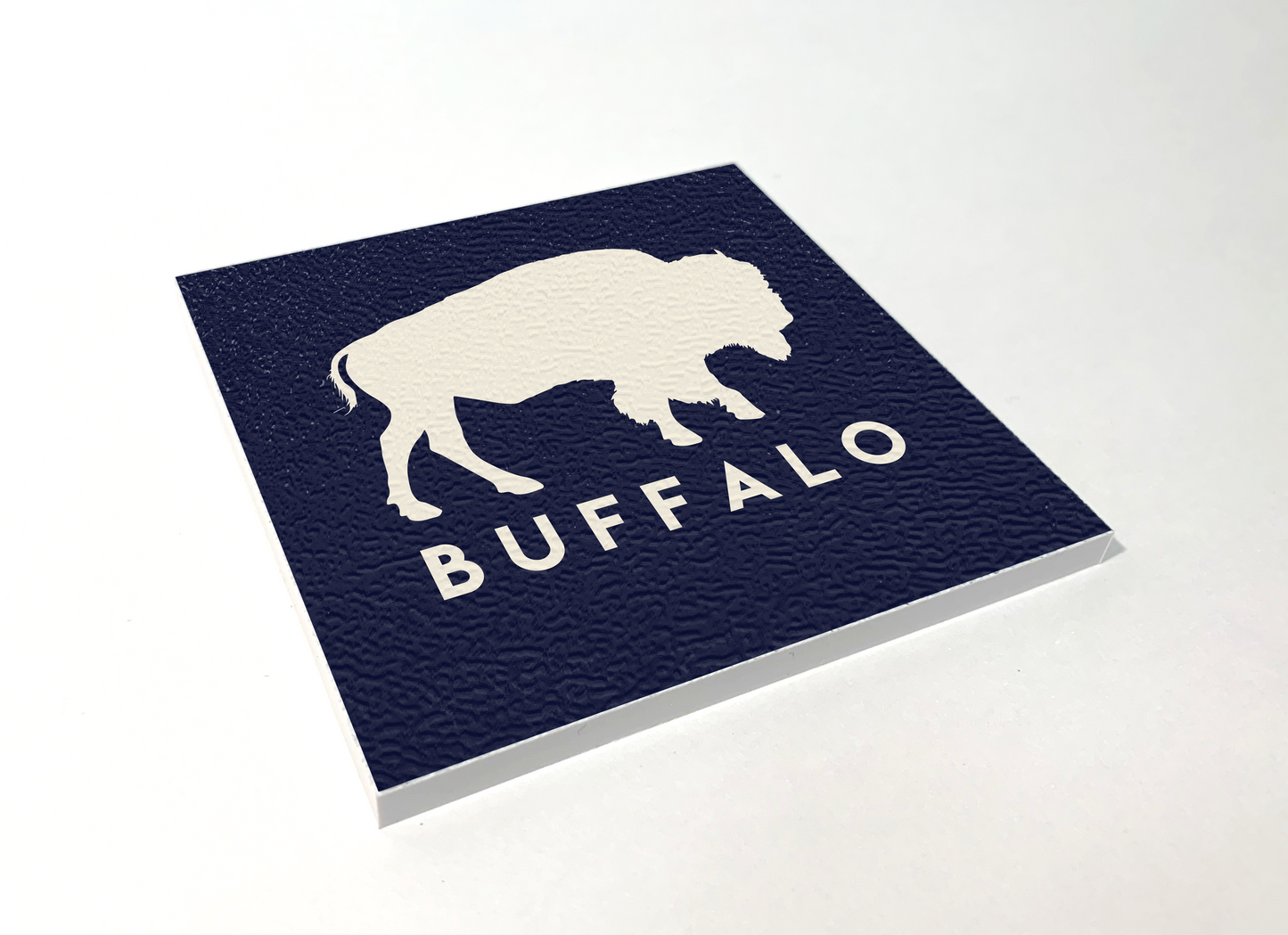 Buffalo Classic Blue Square Coaster Designed and Handcrafted in Buffalo NY