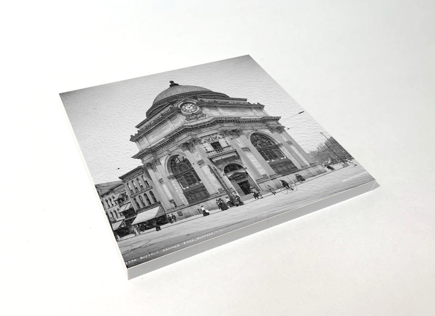 Buffalo Savings Bank Square Coaster Designed and Handcrafted in Buffalo NY