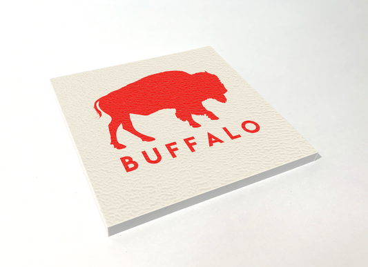Buffalo Classic Red Square Coaster Designed and Handcrafted in Buffalo NY
