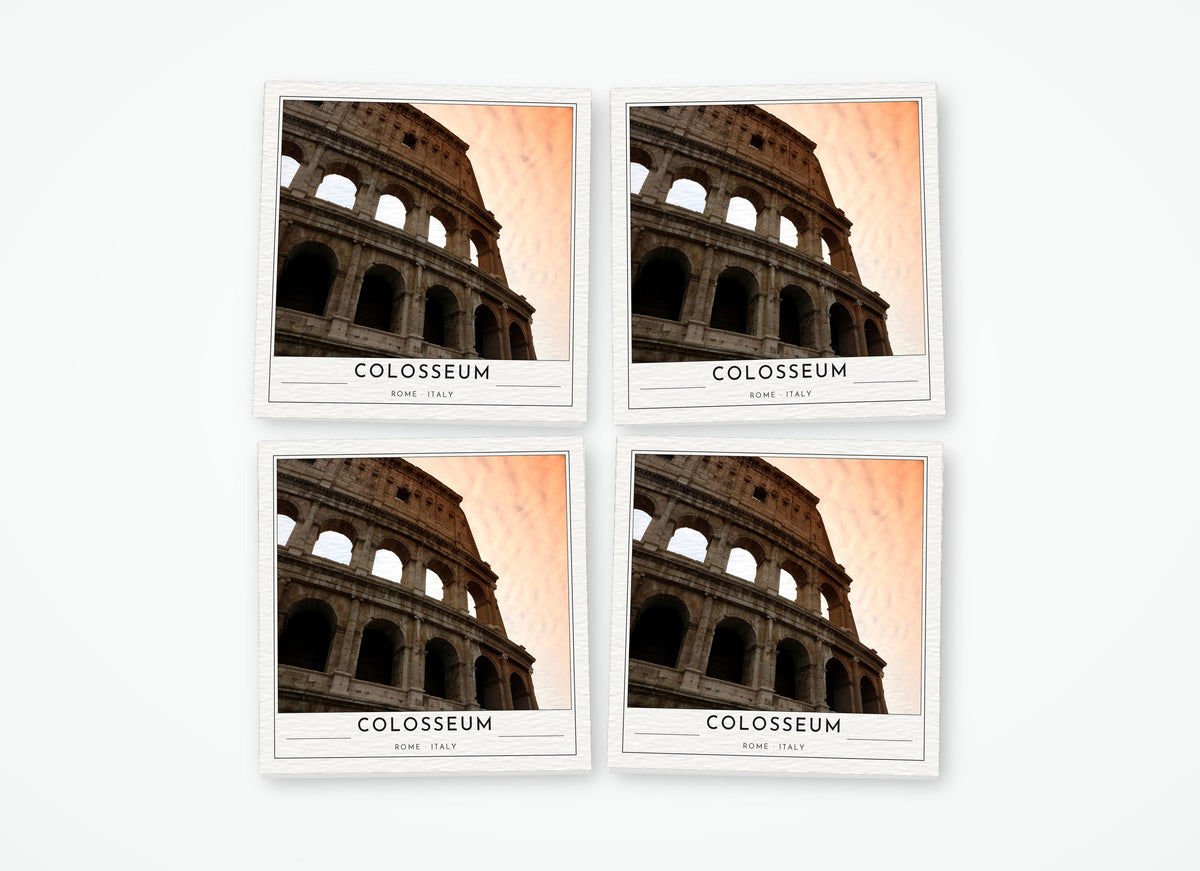 colosseum poster coaster 4 pack color
