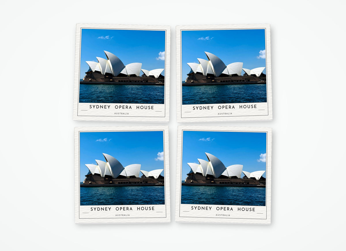 sydney opera house poster coaster 4 pack color
