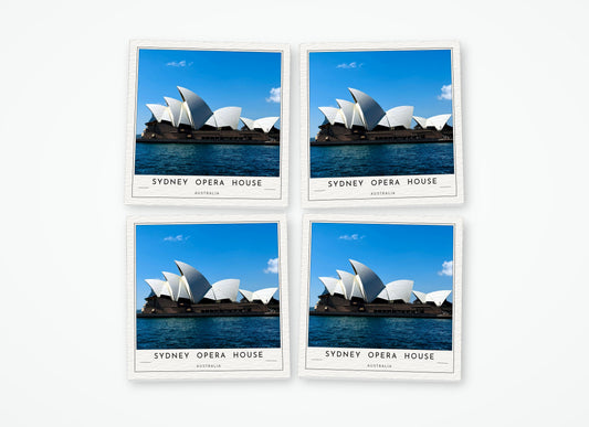 sydney opera house poster coaster 4 pack color