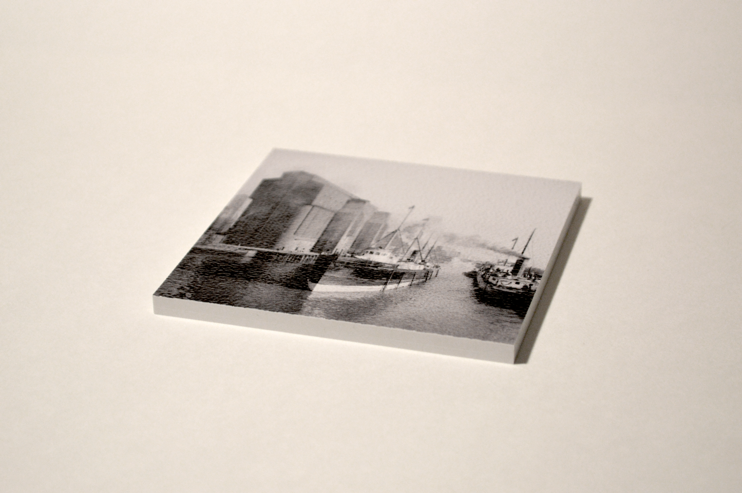 Buffalo Black and White Buffalo River Grain Elevators Square Coaster 4 Pack Designed and Handcrafted in Buffalo NY