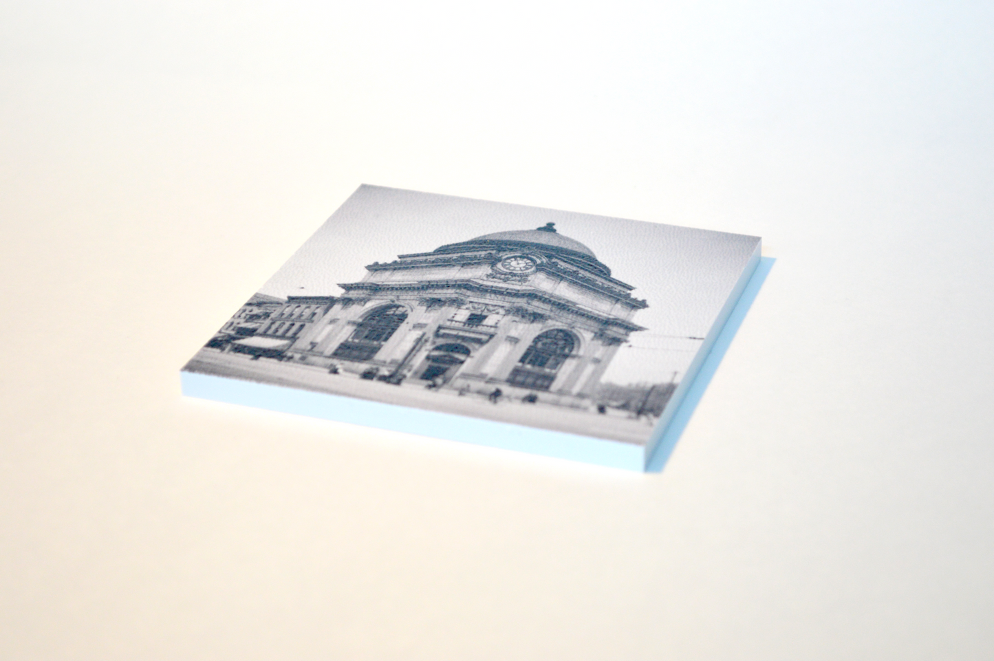 Buffalo Black and White Buffalo Savings Bank Square Coaster 4 Pack Designed and Handcrafted in Buffalo NY