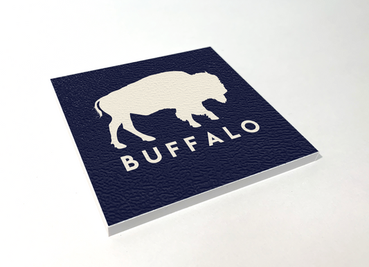 Buffalo Classic Blue Square Coaster 4 Pack Designed and Handcrafted in Buffalo NY
