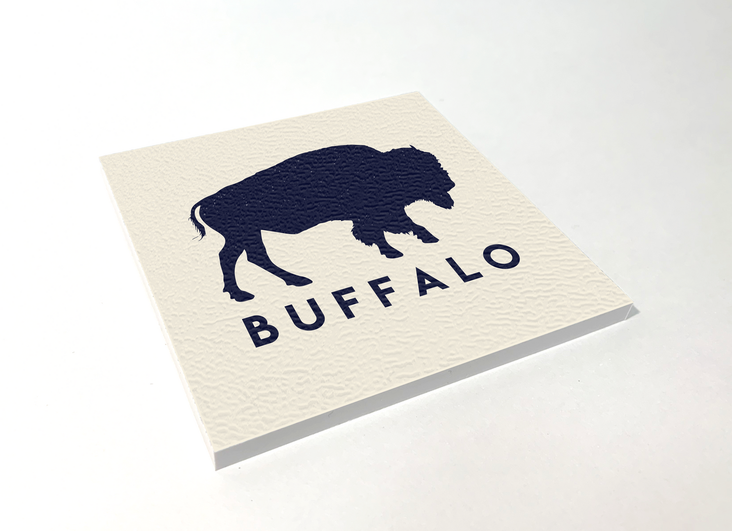 Buffalo Classic White Square Coaster 4 Pack Designed and Handcrafted in Buffalo NY