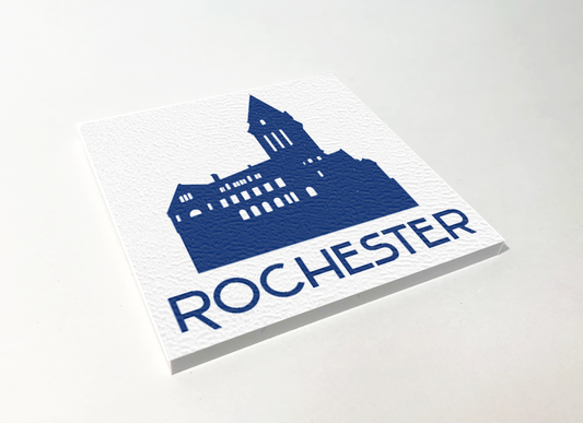 Rochester City Hall Blue ABS Plastic Coaster