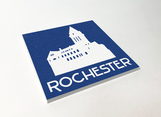 Rochester City Hall White ABS Plastic Coaster