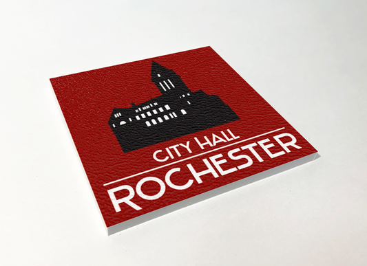 Rochester City Hall Silhouette ABS Plastic Coaster