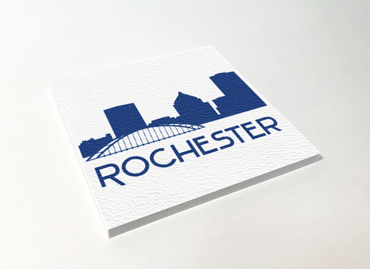 Rochester Skyline Blue ABS Plastic Coaster
