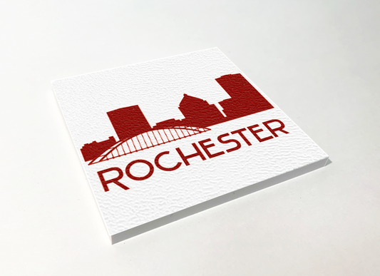 Rochester Skyline Red ABS Plastic Coaster