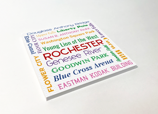 Rochester Things Word Cloud ABS Plastic Coaster