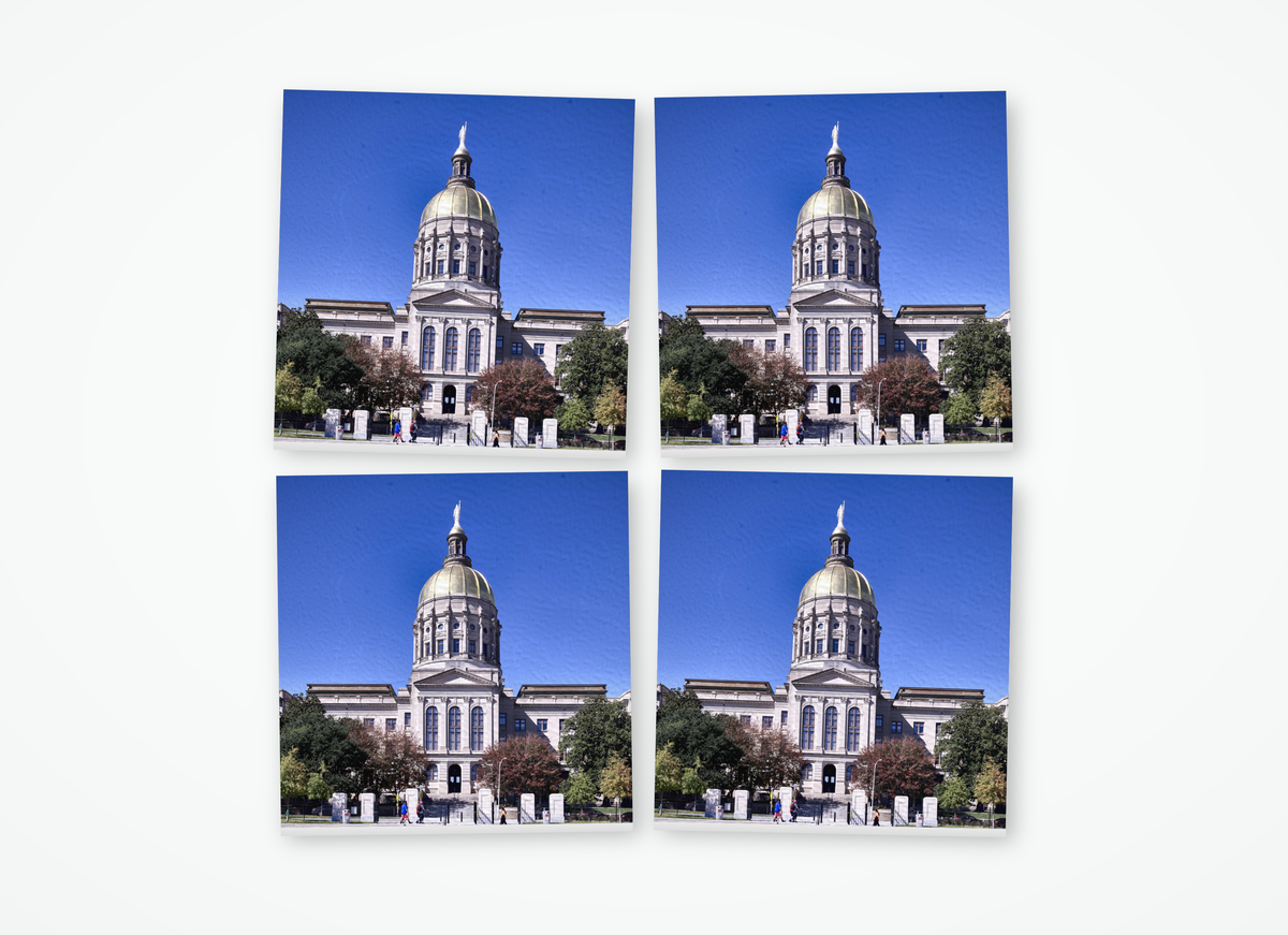 Atlanta Georgia State Capitol color square coaster 4 pack