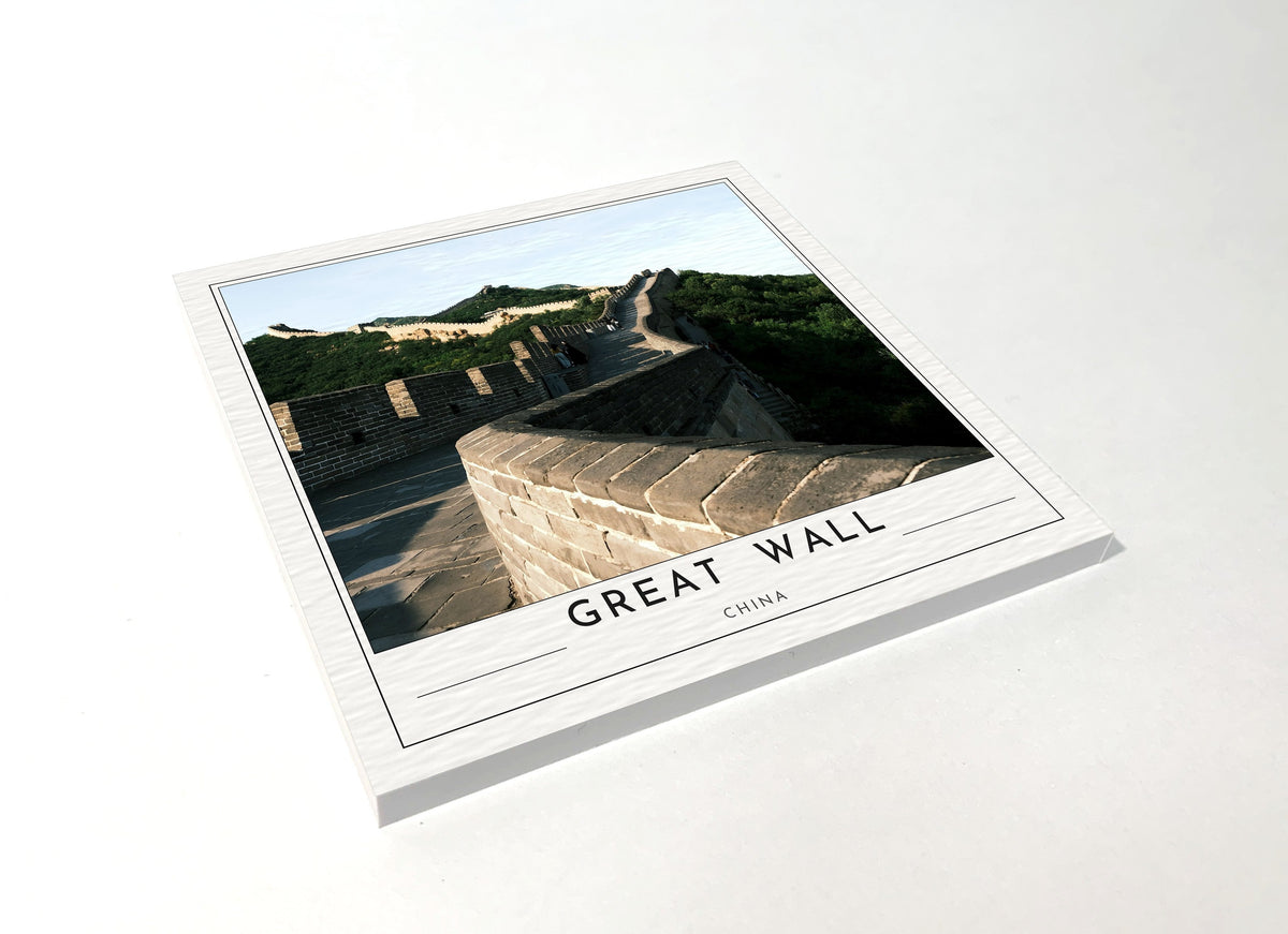 great wall of china poster coaster 4 pack color