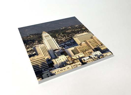 Los Angeles City Hall color square coaster