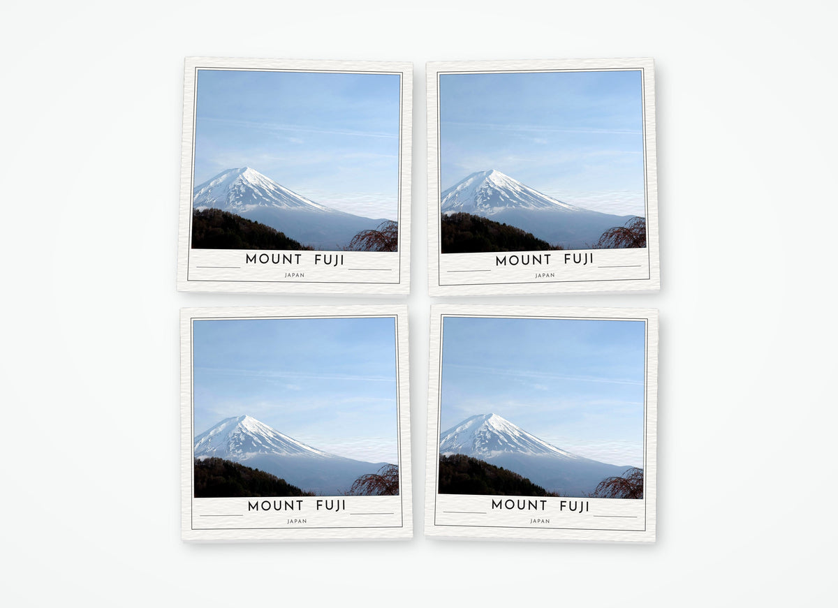 mount fuji poster coaster 4 pack color