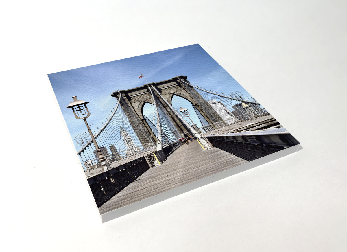 New York Brooklyn Bridge color square coaster