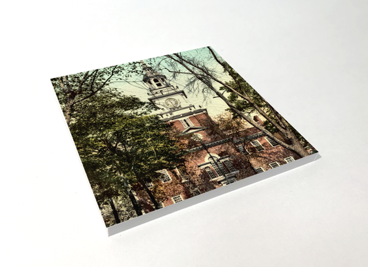Philadelphia Independence Hall color square coaster