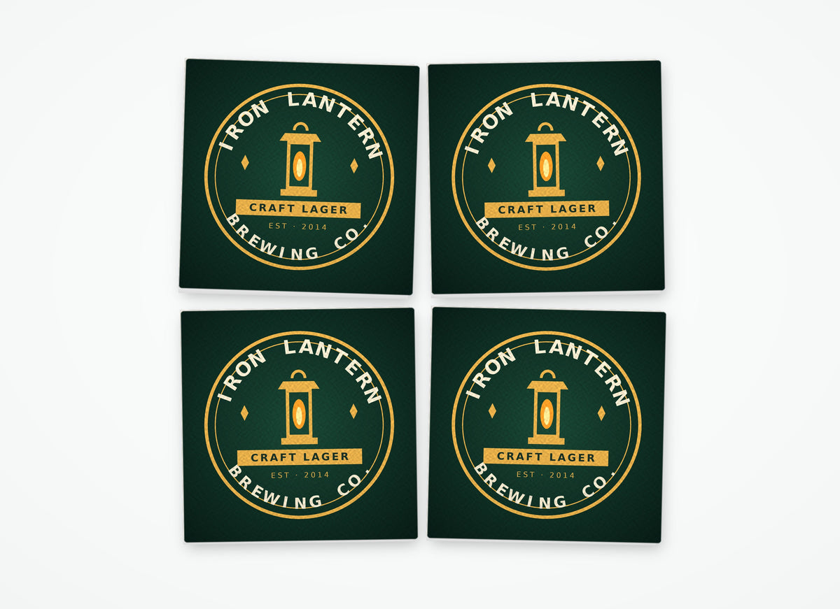 4-pack of custom logo drink coasters (sample brewery logo)