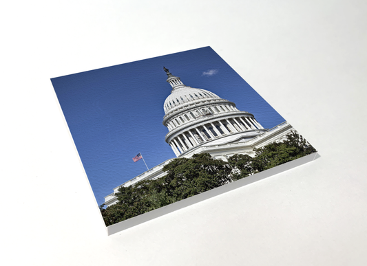 Washington DC U.S. Capitol color square coaster