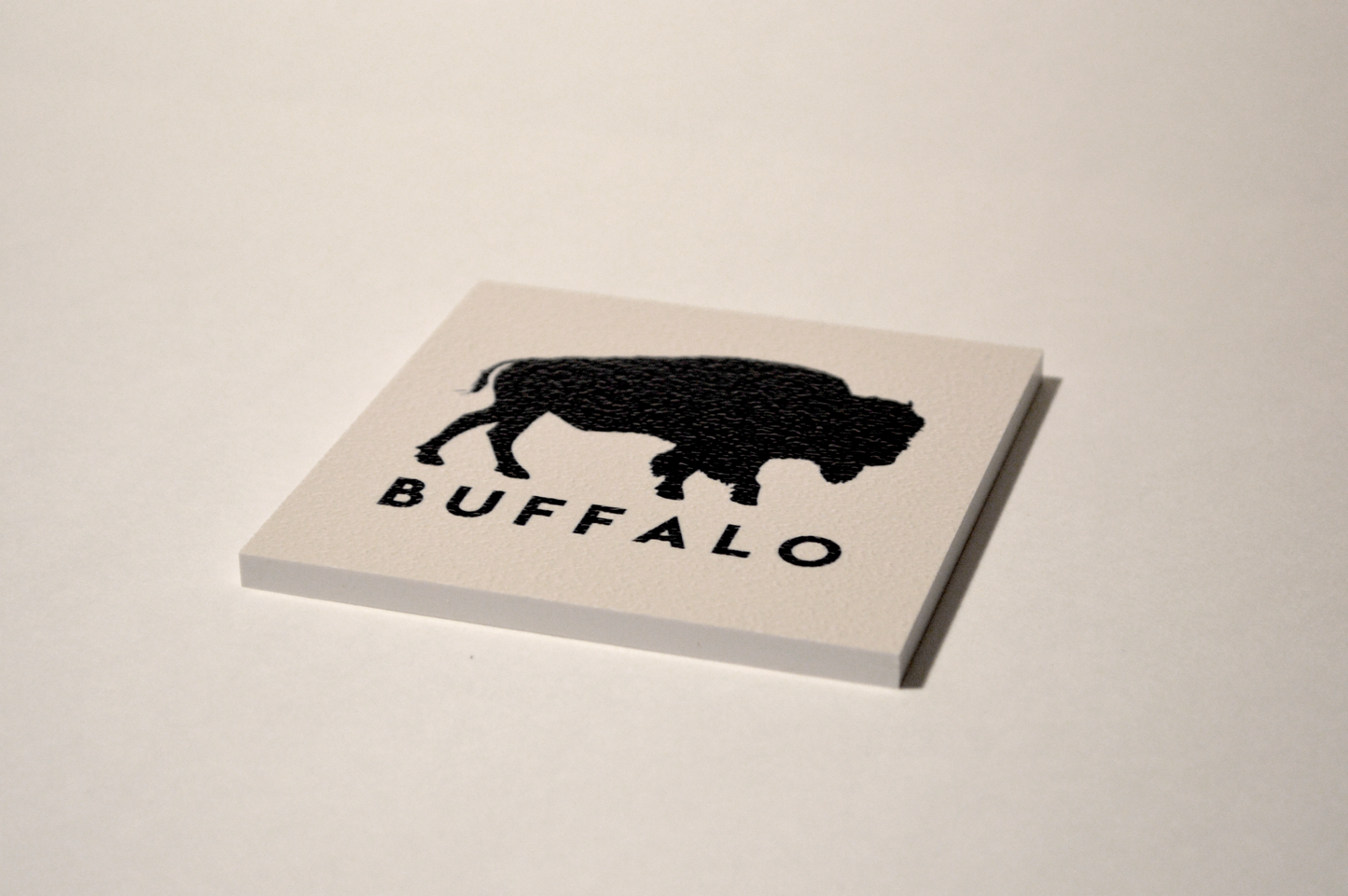 Buffalo Classic White Square Coaster 4 Pack Designed and Handcrafted in Buffalo NY