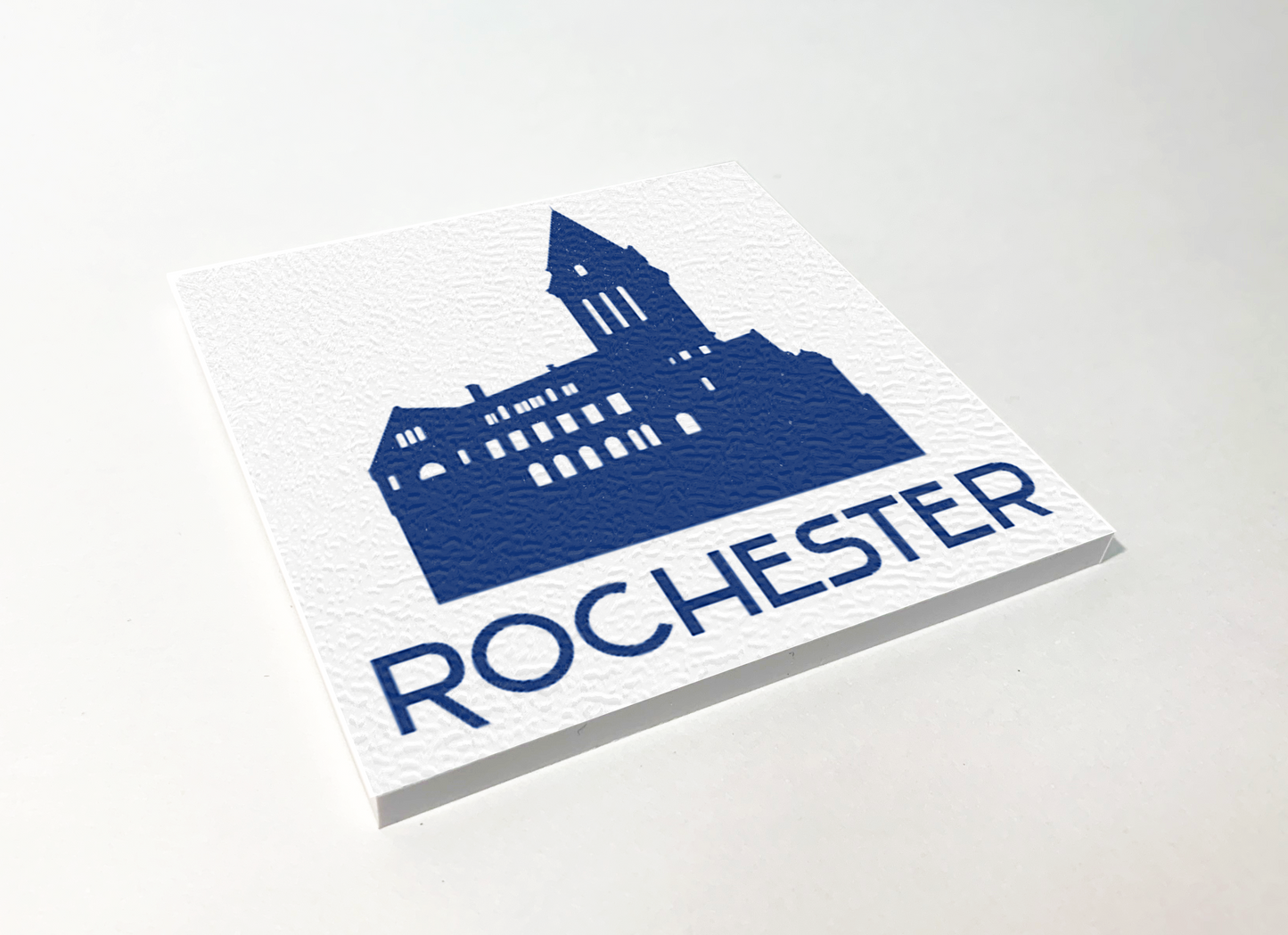 Rochester City Hall Blue ABS Plastic Coaster 4 Pack Designed and Handcrafted in Buffalo NY