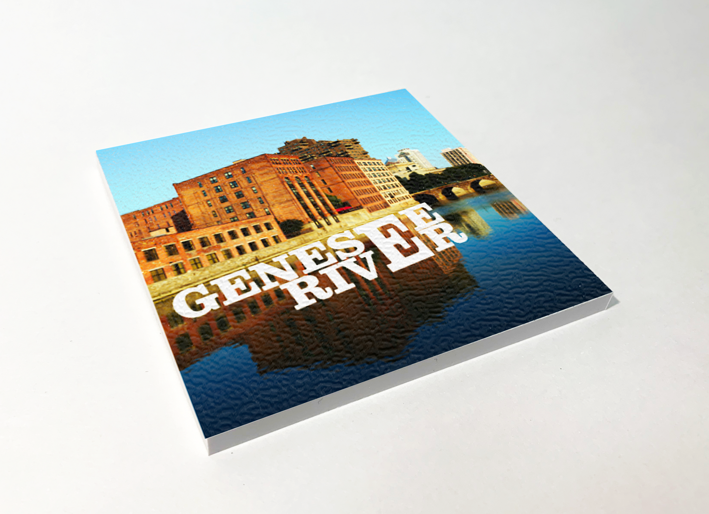 Genesee River Rochester ABS Plastic Coaster 4 Pack Designed and Handcrafted in Buffalo NY