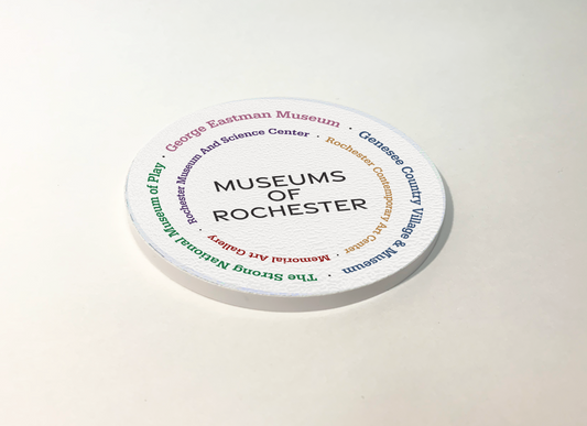 Rochester Museums Circular ABS Plastic Coaster 4 Pack Designed and Handcrafted in Buffalo NY