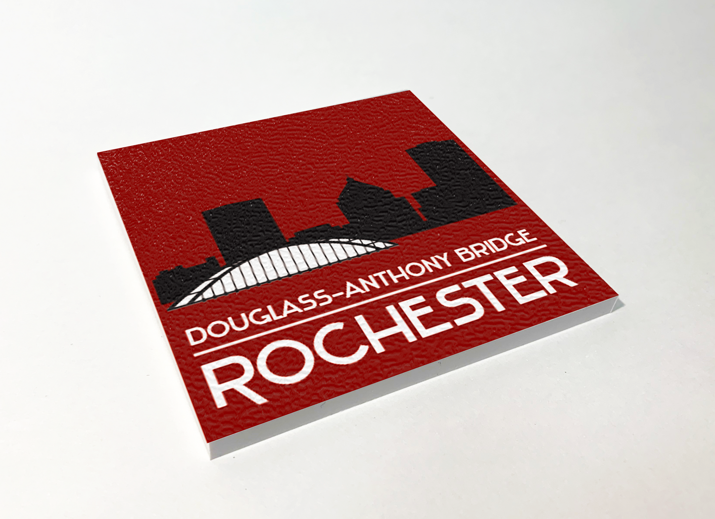 Rochester Skyline Silhouette ABS Plastic Coaster 4 Pack Designed and Handcrafted in Buffalo NY