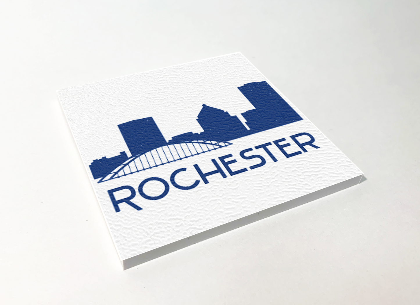 Rochester Skyline Blue ABS Plastic Coaster 4 Pack Designed and Handcrafted in Buffalo NY