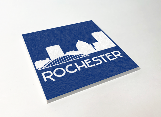 Rochester Skyline White ABS Plastic Coaster 4 Pack Designed and Handcrafted in Buffalo NY